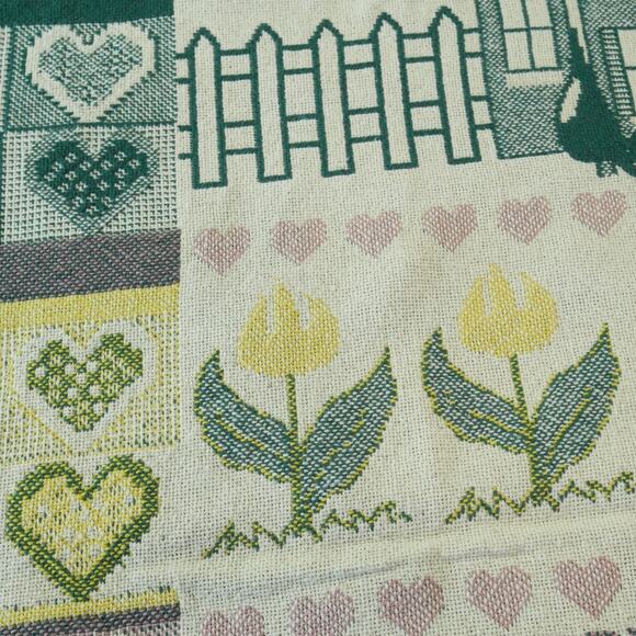 Vintage Cottagecore Throw Blanket Tapestry Granny Afghan Cute 90s Farmhouse - Picture 9 of 13